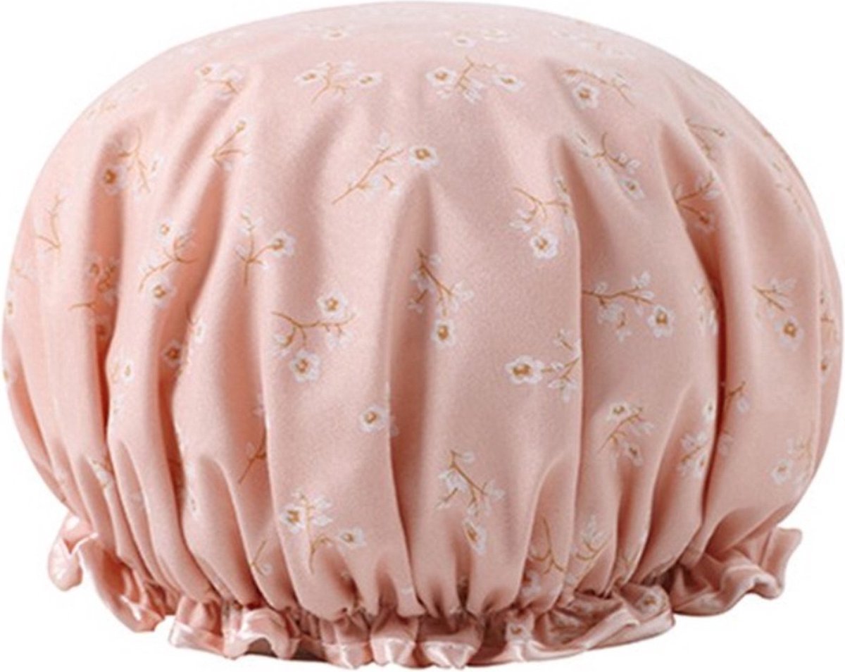 Goedkoopste CHPN - Douchemuts - Bloemetjes douchemuts - Lichtroze - Douchekapje - Praktische douchemuts - Douche kapje - Douche cap - Douchecap - Douche muts - Shower cap - Flowers
