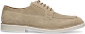 Manfield - Heren - Beige suède veterschoenen - Maat 40