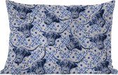 Buitenkussens - Tuin - Schotse hooglander - Delfts blauw - Patroon - 50x30 cm
