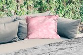 Buitenkussens - Tuin - Marmer - Roze - Textuur - Chic - 50x30 cm