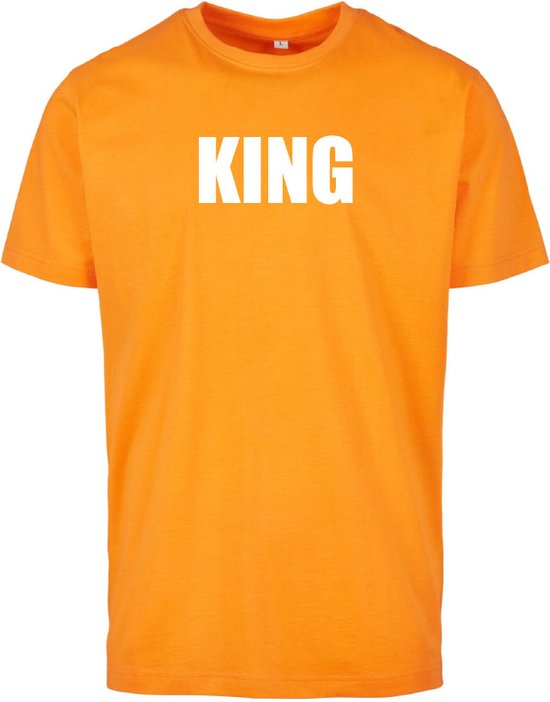 Koningsdag t-shirt oranje 3XL - KING - soBAD. | Oranje | Oranje t-shirt unisex | Oranje t-shirt dames | Oranje t-shirt heren | Koningsdag