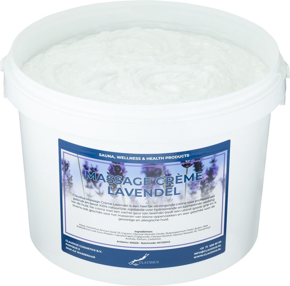 Goedkoopste Claudius Massagecrème Lavendel - 10 liter