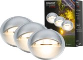 Briloner - LED vloerinbouwspots - 3923034 - Uitbreidingsset voor artikel 3922034 - met zijlicht - Warm wit licht - IP65 - Ø35x36mm - Zilverkleurig
