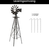 Windwijzer - Windturbine - Windmolen - Windmolens - Windrad - Windspinner - Amerikaans - Roestvrij - Verankerbaar - 10 kg - Staal - Zwart - 64 x 245 cm