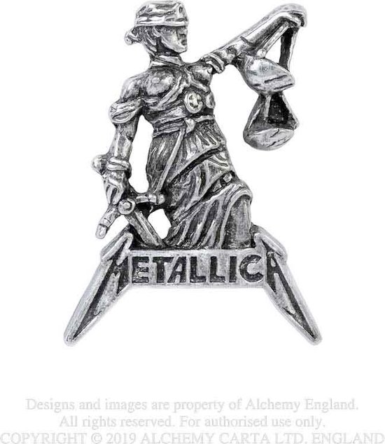 Alchemy Metallica - Pin's Justice For All - Couleur argent