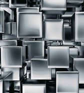 Fotobehang - Metal Cubes 225x250cm - Vliesbehang