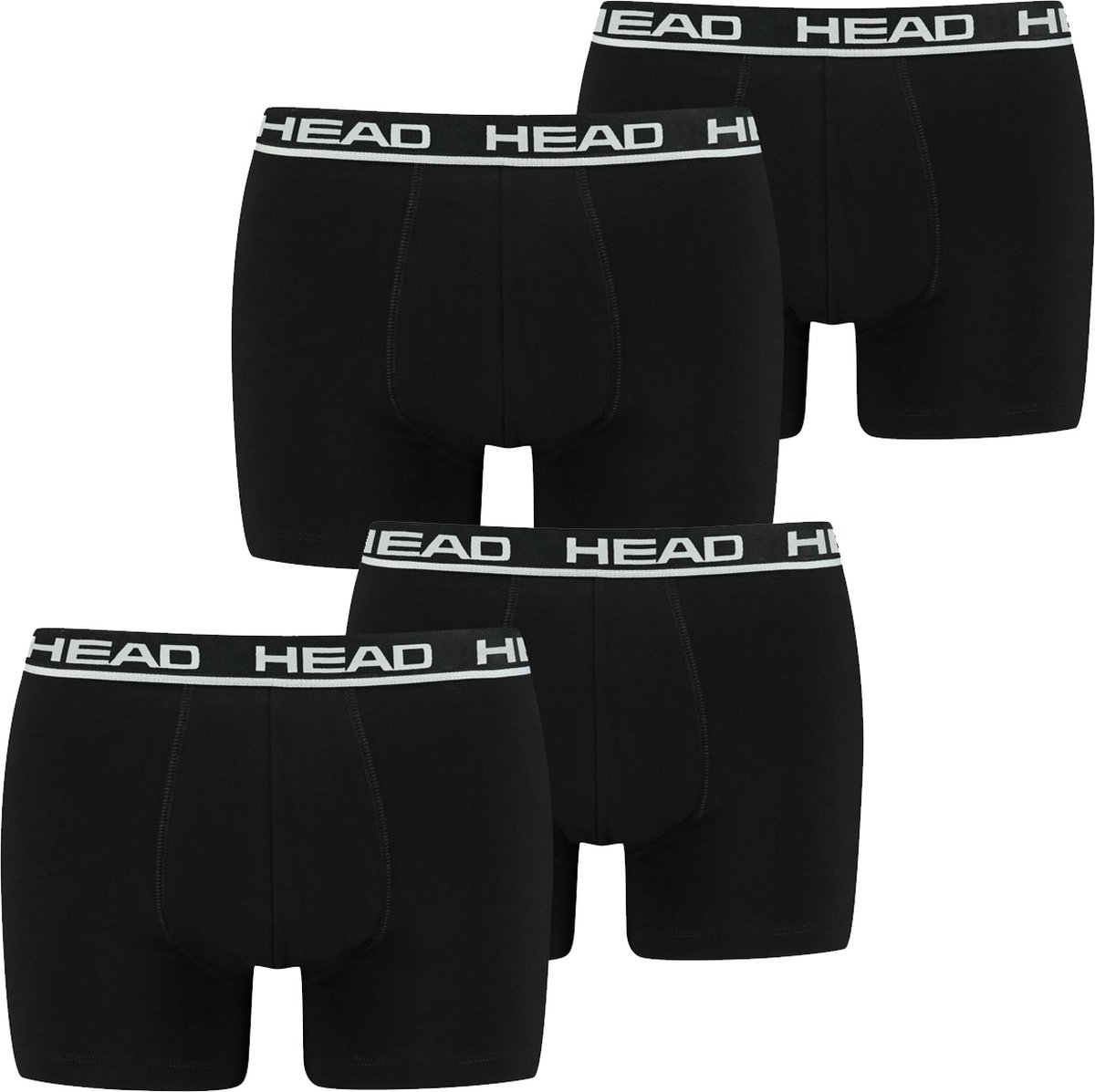 HEAD Heren Boxershorts HEAD BASIC BOXER 4er Pack Zwart S