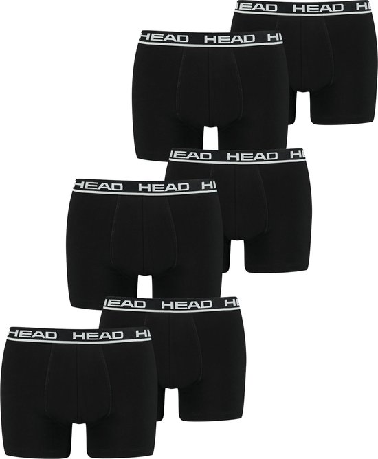HEAD Heren Boxershorts Basic Boxer 6 Pack Zwart