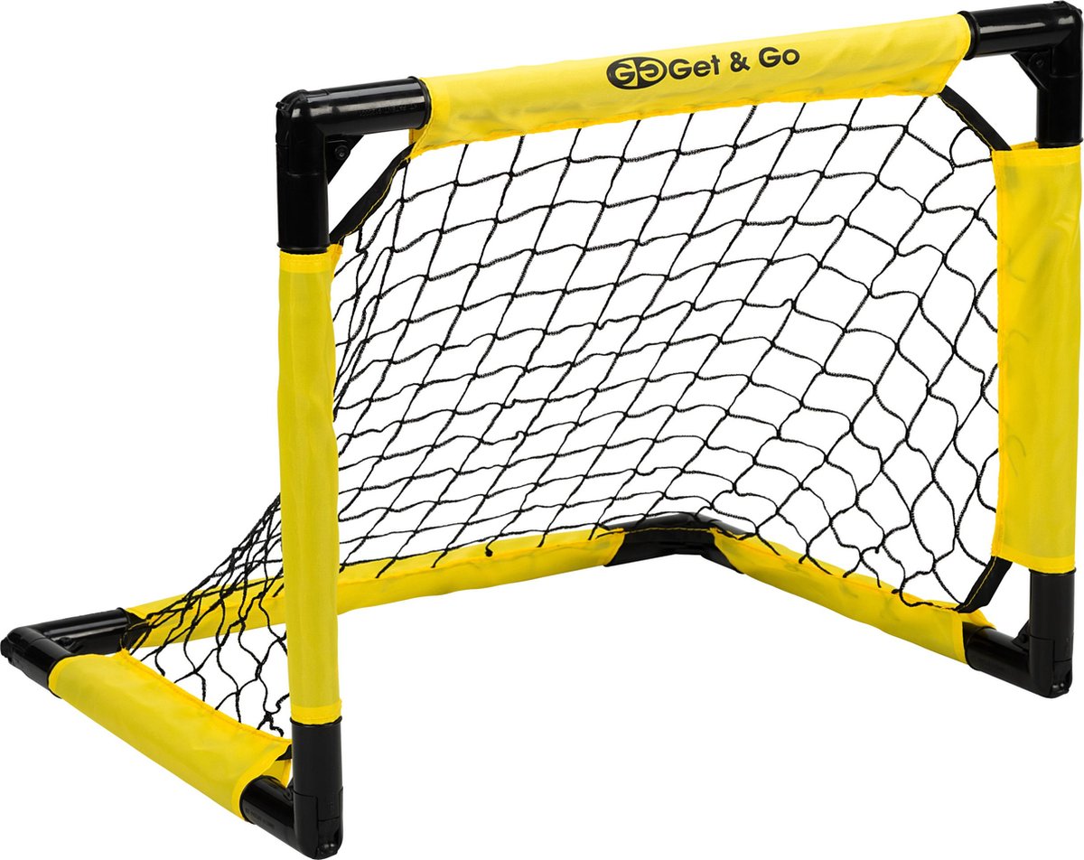 Get & Go Voetbaldoel Opvouwbaar Set van 2 - 55x44x44 cm - Voetbalgoal voor kinderen - Zwart/Geel — afbeelding 3
