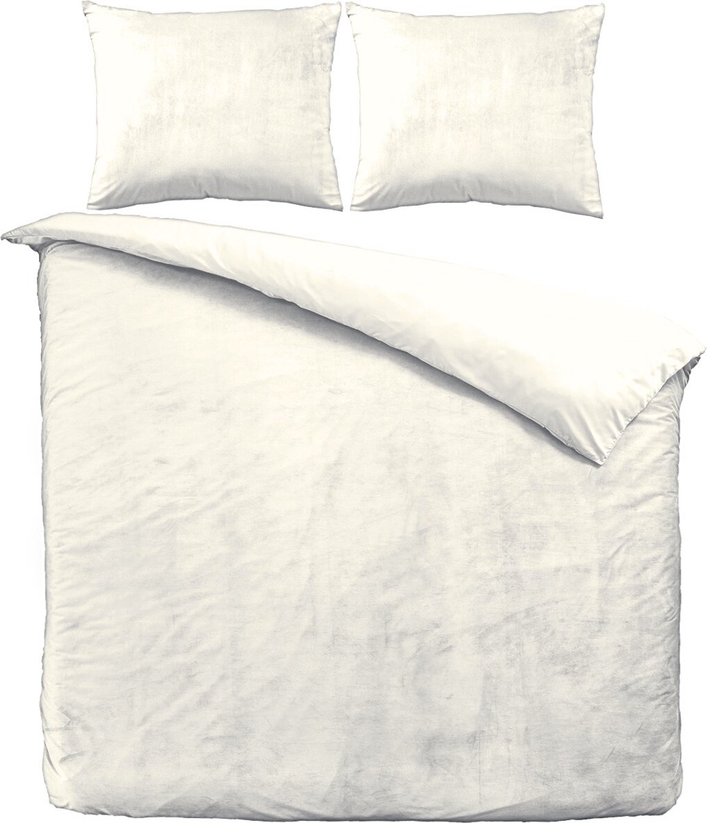 Beau Maison - Velvet Dekbedovertrek - Parelwit - 200 x 200/220 cm + 2 kussenslopen