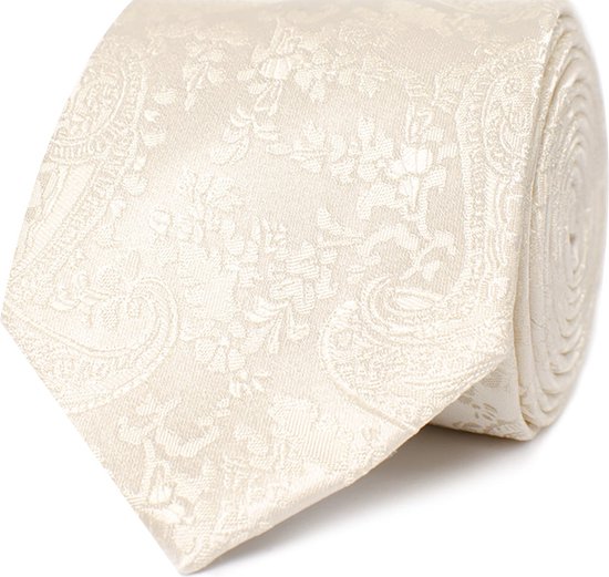 TRESANTI | ARGUSTO I Cravate en soie à motif cachemire | blanc ivoire