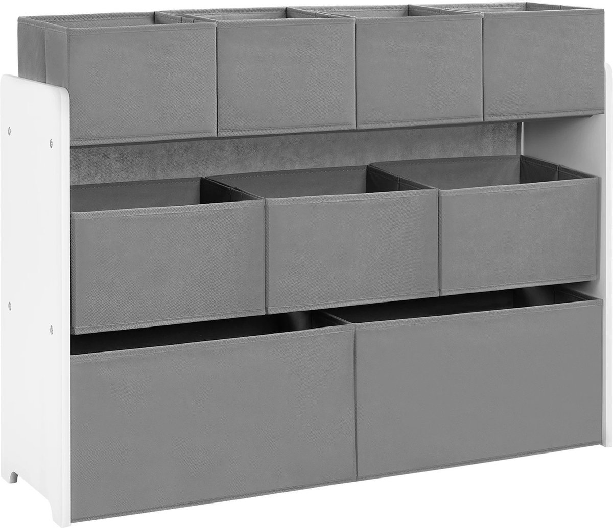 Speelgoedkast - Opbergkast voor speelgoed - Kinderkast - Speelgoed organizer - Boekenplank Voor Kinderkamer Opbergkast kinderen - Met lades - Baby Opbergdozen - Grijs/Wit