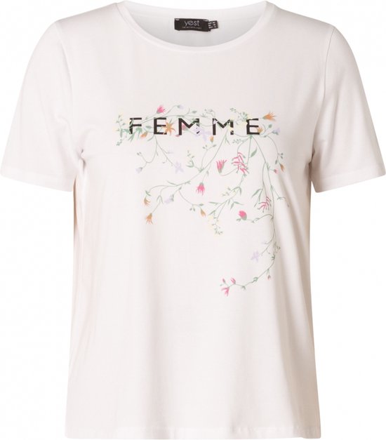 YEST Ivamaria Essential T-shirts - Off White - taille 40