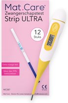Thermomètre d'ovulation Mat Care - Thermomètre de température basale du corps BBT + 12 bandelettes de test de grossesse Ultra