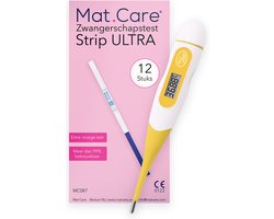 Mat Care ovulatiethermometer - BBT basal body temperature thermometer + 12 zwangerschapstest Strip Ultra