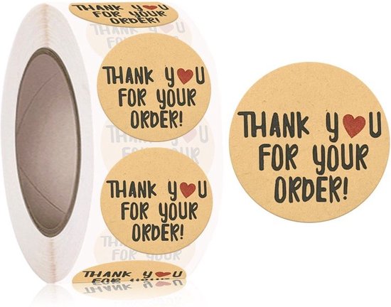 Rol met Stickers - 500 Stuks - Thank You For Your Order - Diameter 2,5 ...