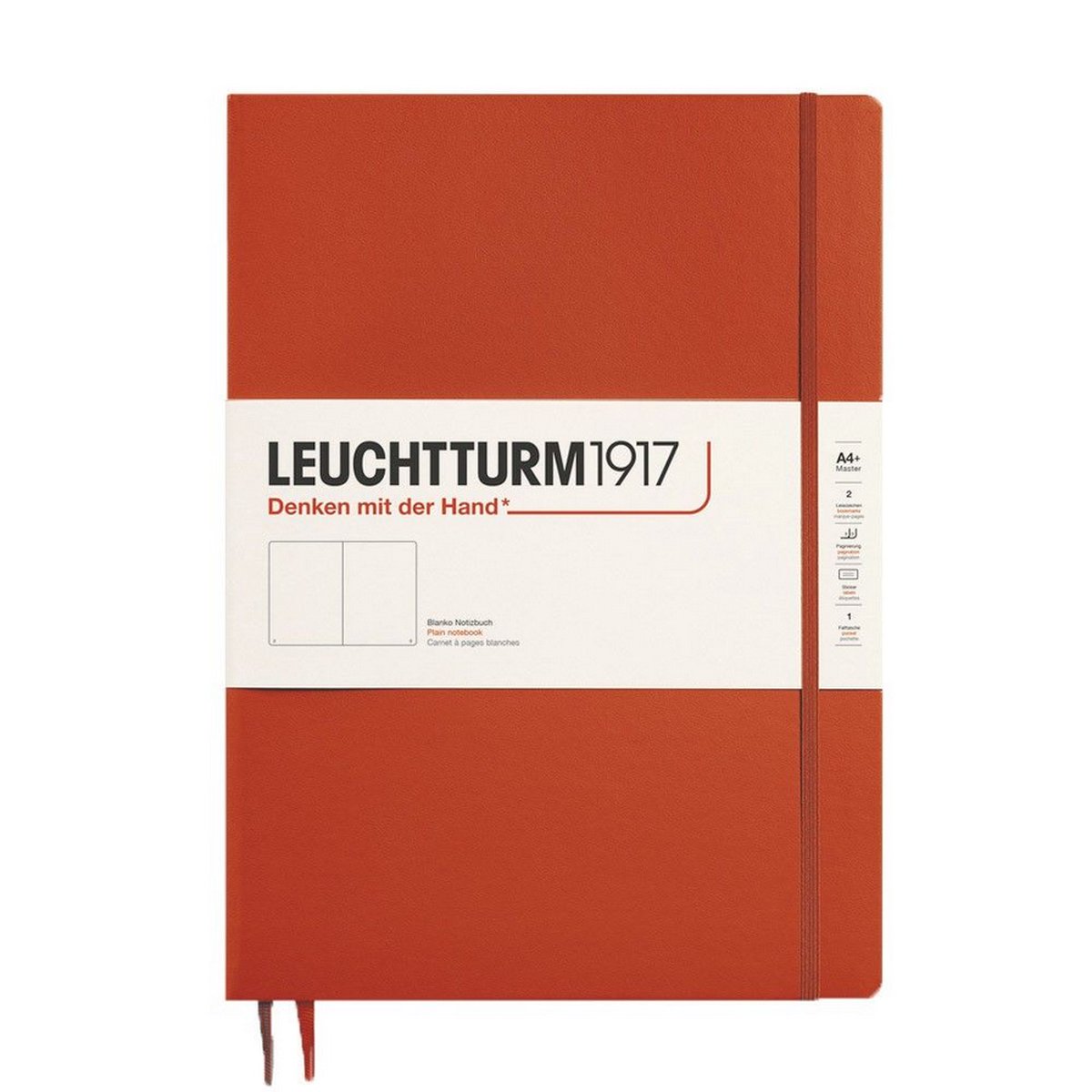 Leuchtturm notitieboek fox red blanco master slim hardcover a4+ 225x315mm