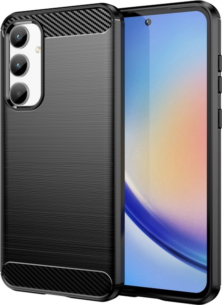 Silicone TPU gel zwart hoesje Telefoonhoesje geschikt voor Samsung Galaxy A35