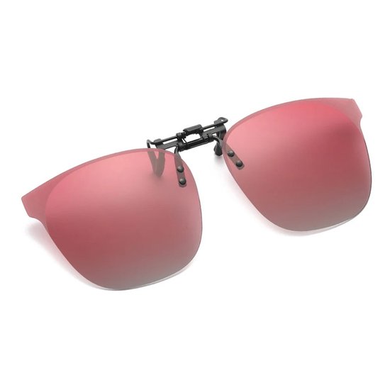 Clip on zonnebril roze / paars , cat eye