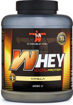 M Double You - 100% Whey Protein (Vanilla - 2250 gram) - Eiwitshake - Eiwitpoeder - Eiwitten - Sportvoeding - 90 shakes