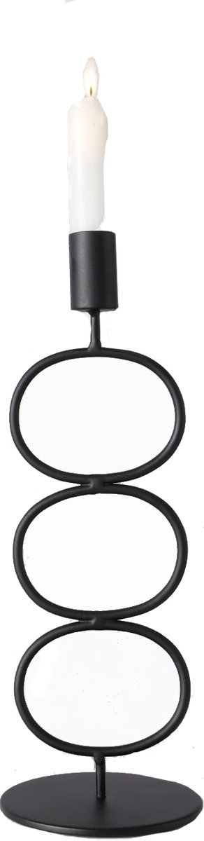 Boltze Home Kandelaar metaal zwart 30x10,5cm