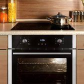 QProductz Inductie Fornuis met Oven - Inductie Fornuis Vrijstaand 70L - Elektrische Oven 4 Kookplaten - 9400W - Zwart