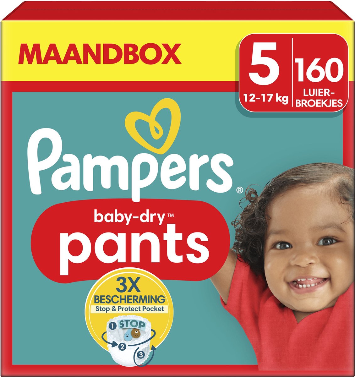Pampers Baby-Dry Pants - Maat 5 (12kg-17kg) - 160 Luierbroekjes - Maandbox - Pampers