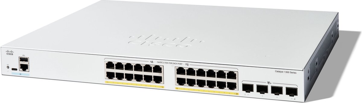 Cisco Catalyst 1300 - Netwerkswitch - Managed - Power over Ethernet (PoE) - Grijs