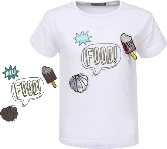 Glo-story t-shirt wit hello food 158
