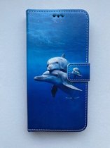 Boekhoesje - Dolfijn - portemonnee hoesje met kaarthouders en magneetsluiting geschikt voor Samsung Galaxy S23