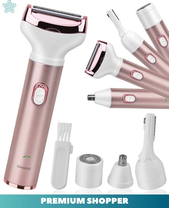 PremiumShopper 4 In 1 Trimmer/ Scheer & Epilator Set - Trimmer - Scheermes - Scheerapparaat - Neustrimmer - Oortrimmer - Baardtrimmer - Epilator - Mannen/ Vrouwen -