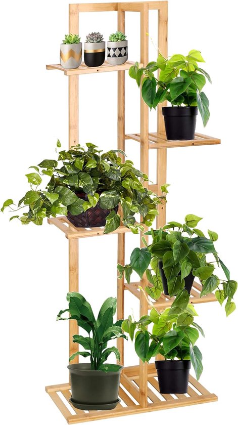 Industriële Pilaar/ Plantentafel Duncan - 20 x 20 x 80 cm - Mat Zwart