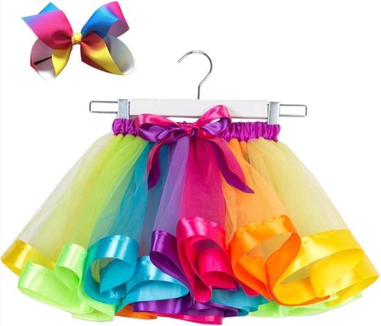 Jumada's - Party Dance Regenboog Rokken - Meisjes Tutu S 3 mnd - 2 jaar - Kinderen Kleding - Meisjeskleding in alle kleuren - Rokken voor feestjes