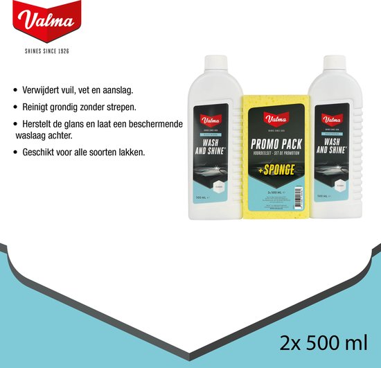 Valma Wash & Shine + éponge 2x500ml