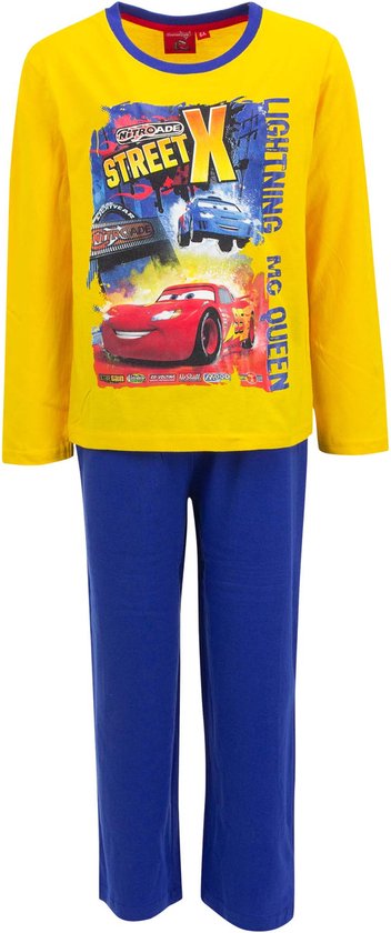 Disney Cars - Pyjama - Geel/Blauw - Maat 128 (8 jaar)