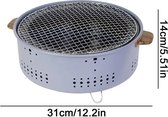 Barbecue portatif à utiliser au charbon de bois - BBQ portatif - Petit barbecue - BBQ de table - BBQ de table au charbon de bois - Petit BBQ - Mini BBQ - Wit