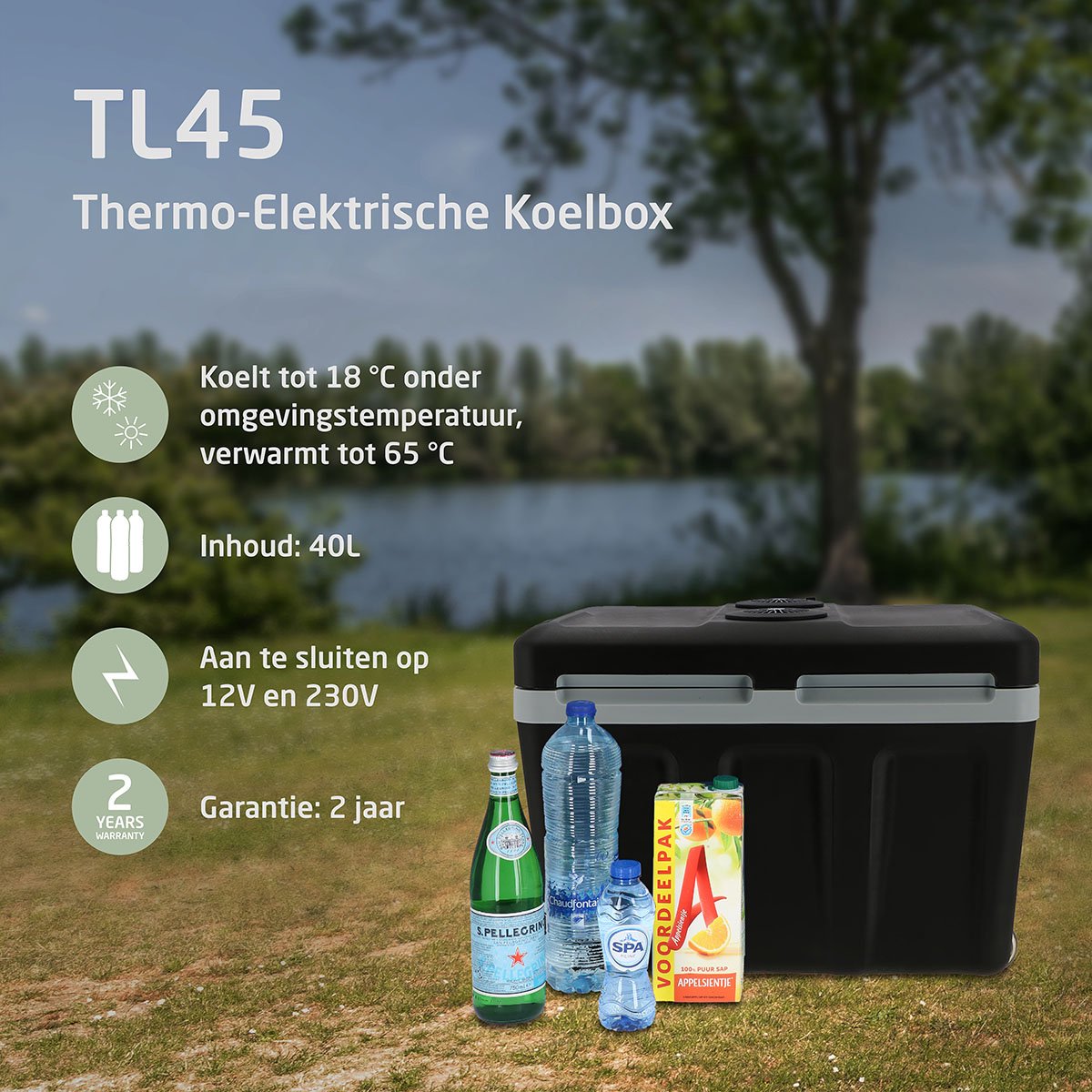 Travellife TL45 Thermo-Elektrische Koelbox - 40L - AC/DC - 12V/230V - Antraciet – foto 7