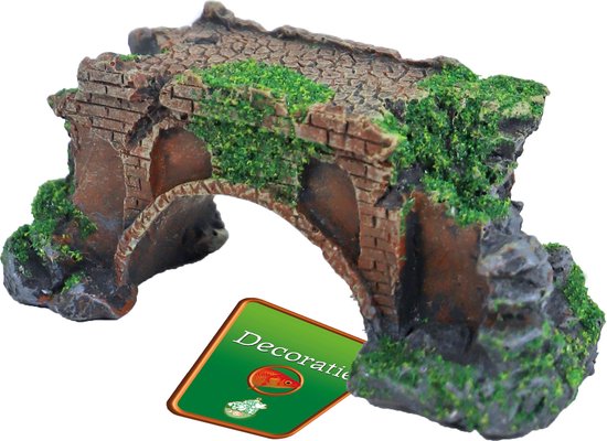 Ornament ruine brug mos 11 cm