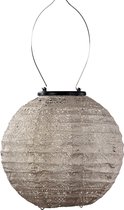 Lumiz Solar Buitenlamp - Buitenverlichting - Lampion - Solar Tuinverlichting - Spectare Rond - 20 cm - Licht Taupe