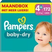 Pampers - Bébé Dry - Taille 4- Boîte mensuelle - 172 pièces - 10/15 KG