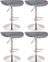 CLP Anaheim Set de 4 tabourets de bar - Plastique gris chrome