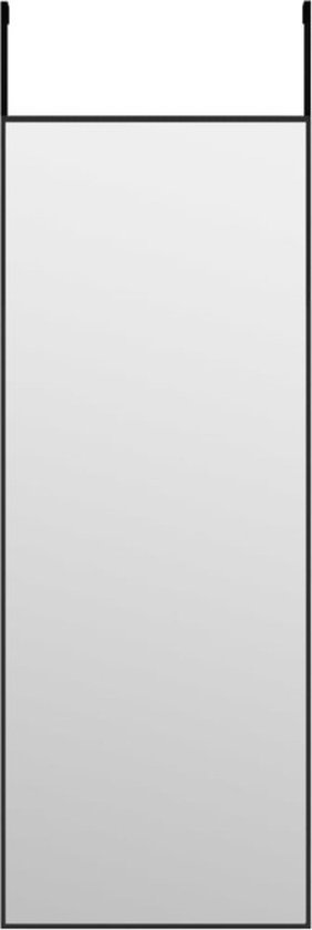vidaXL - Deurspiegel - 30x80 - cm - glas - en - aluminium - zwart