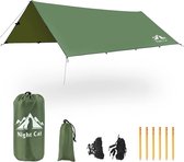 Hangmat, regenvlieg, camping, tarp, multifunctioneel, licht, waterdicht, zonwering, uv-bescherming, UPF 50+, voor bos, park, achtertuinen (360 x 300 cm)