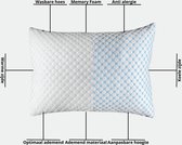 Dynamic Pillow - Memory Foam - Afstelbaar Design - geschikt voor rus-, zij- en buikslapers - Traagschuim - Vermindert Nekklachten - Warme en koele zijde - Deep Sleep