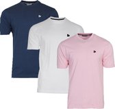 3-Pack Donnay T-shirt (599008) - Sportshirt - Heren - Navy/White/Shadow pink (585) - maat 3XL