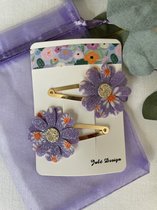 Julé Design haarspeldjes bloem paars