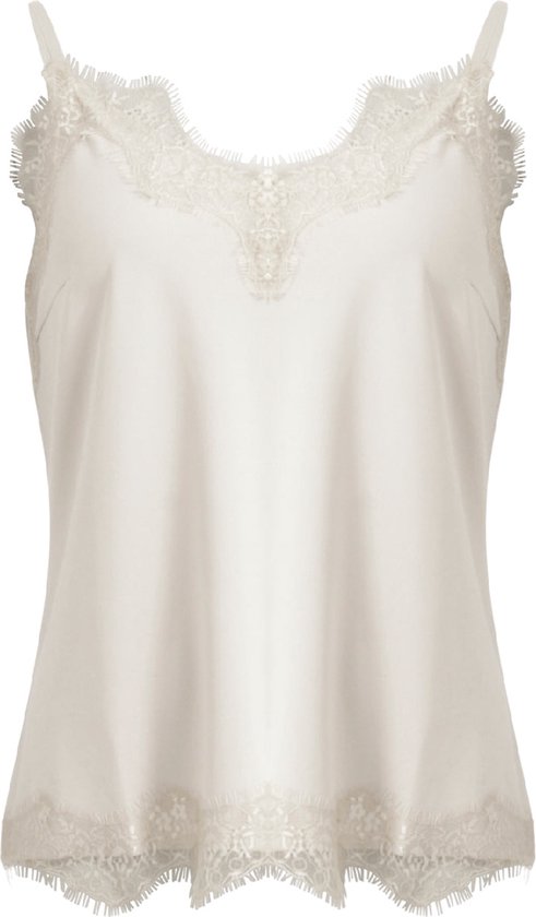 CC Heart Lace Top Tops & T-shirts Dames - Shirt - Zand - Maat XS