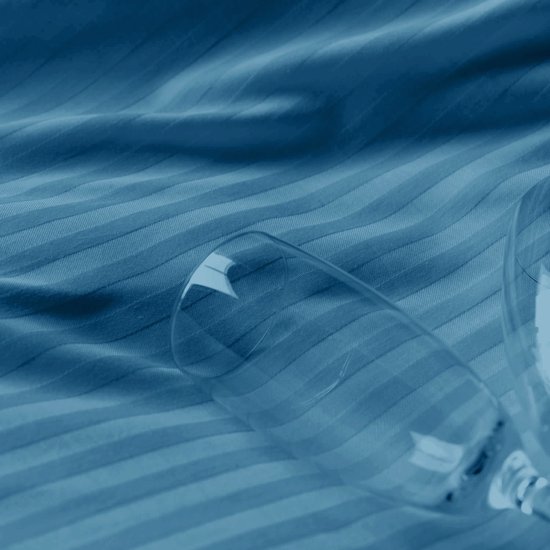 Beau Maison Hotel Lin Satin de Katoen Blauw 200x200/220 cm + 2 taies d'oreiller