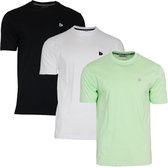 3-Pack Donnay T-shirt (599008) - Sportshirt - Heren - Black/White/Lemon Green (559) - maat M