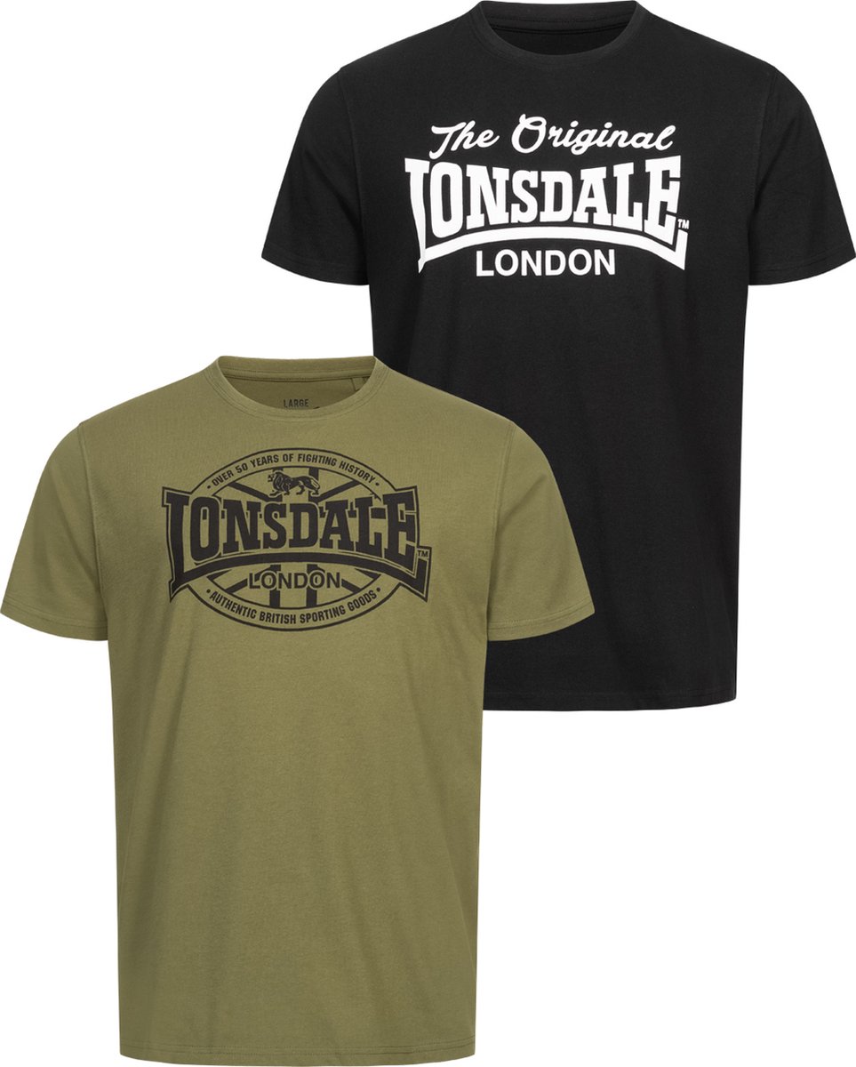 Lonsdale Morham T-shirt Met Korte Mouwen Groen,Zwart S Man